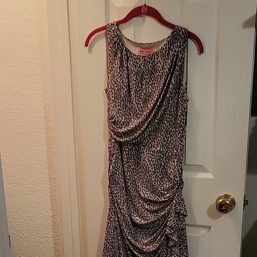 Betsey Johnson Asymmetrical Leopard Print Dress